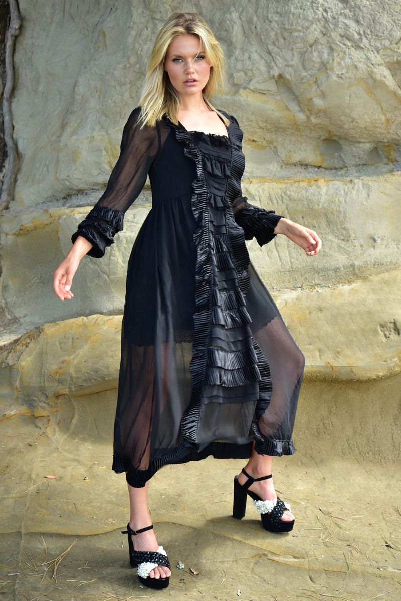 WORKS A PLEAT DRESS