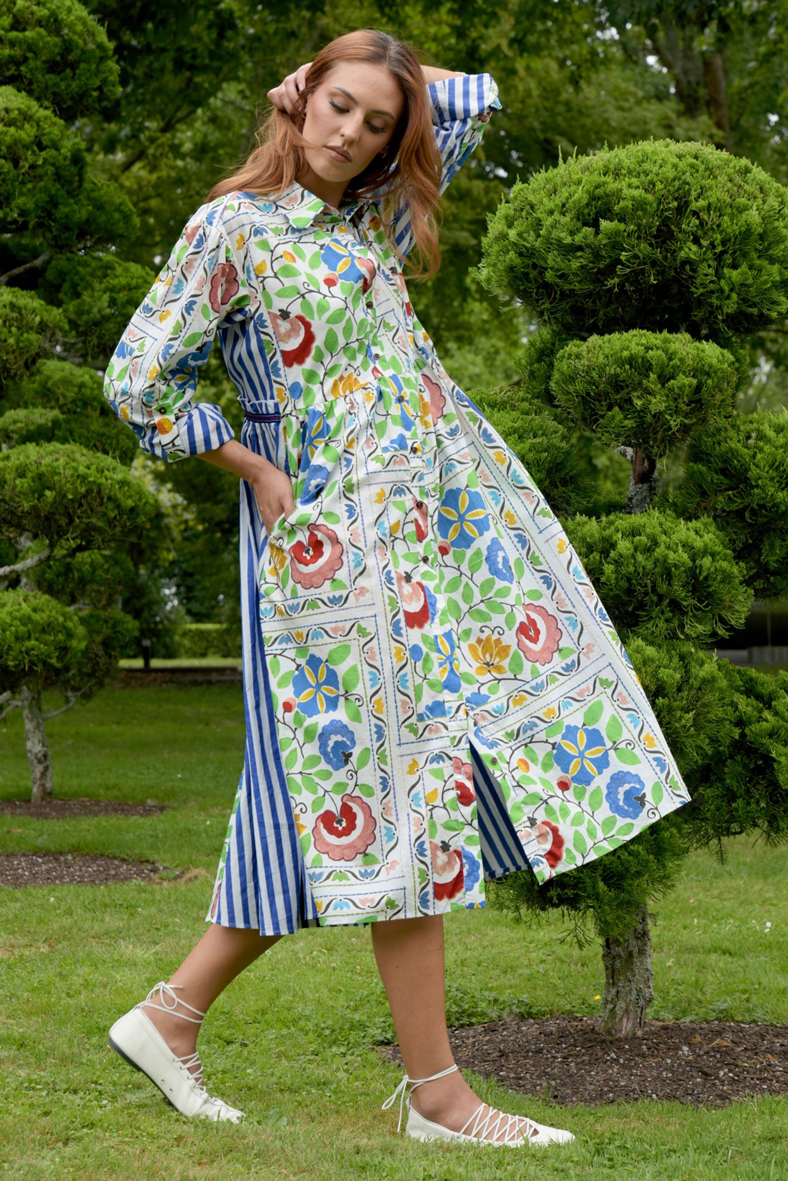 TIED EFFECTS DRESS