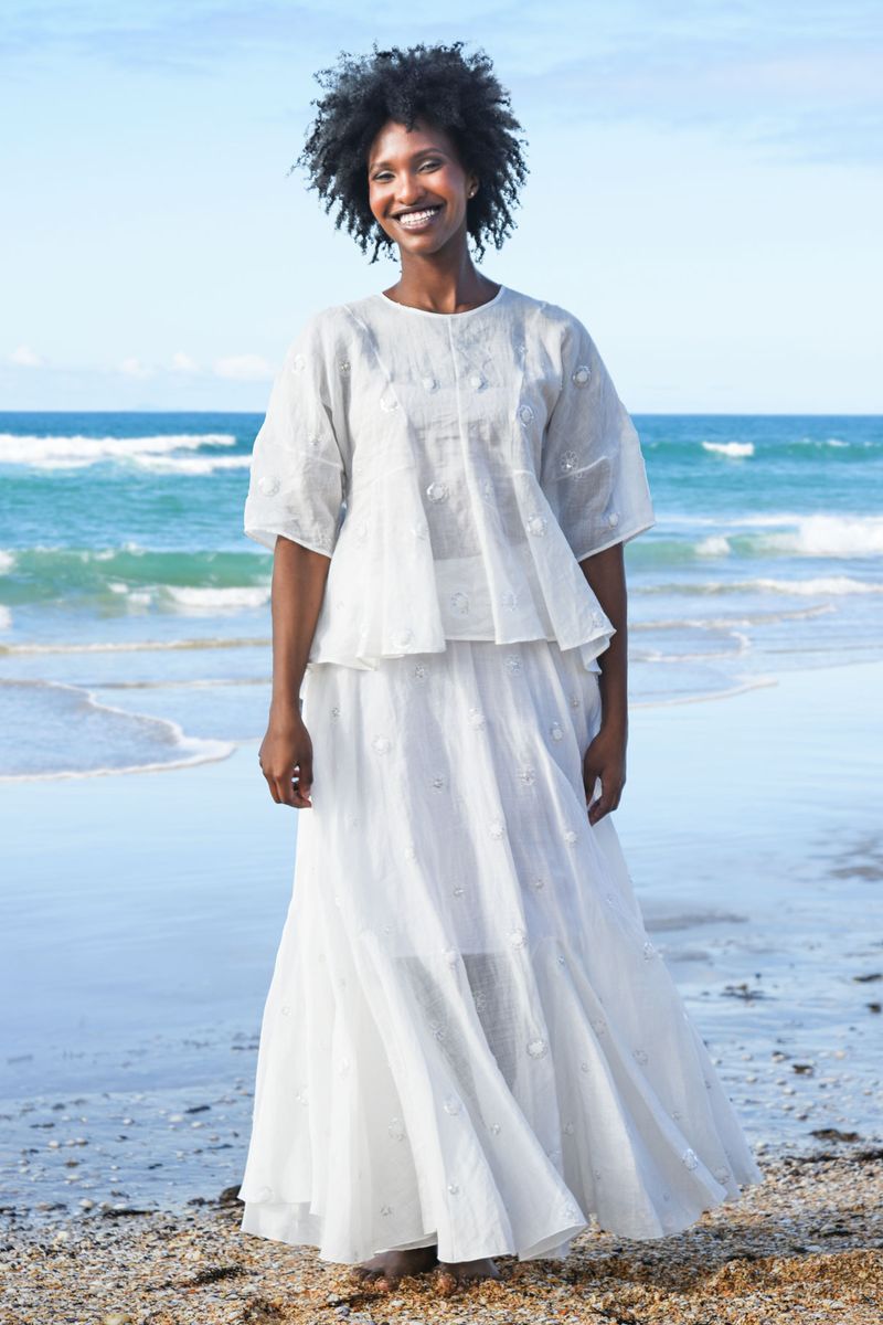 									SAY A LITTLE FLARE TOP
								, 			GODET TO YOU SKIRT
			