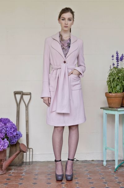 Fonteyne 'Ballet Wrap' Coat
								, 			Vintage Rose 'Floral Act' Dress