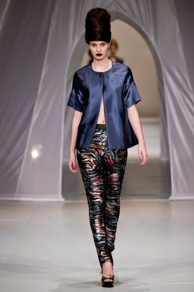 Decoupage 'Who's The Emboss' top
								, 			Byzantium 'Gilded Edge' pant