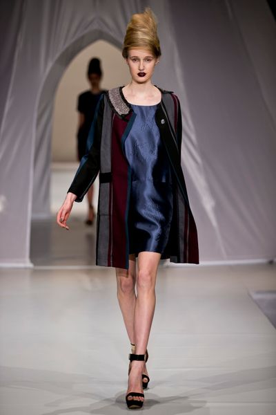 Decoupage 'Singapore Swing' dress
								, 			Earn Your Stripes 'On Cloud Line' coat