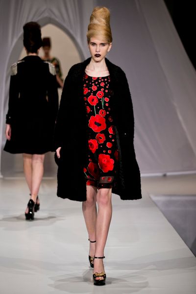 Remembrance 'Tall Poppy' dress
								, 			Coat - show piece