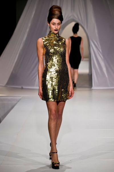 Bullion 'Gold Shoulder' dress