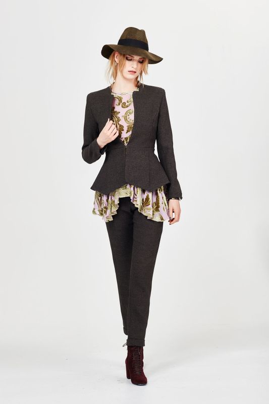 AUTUMN LEAVES 'FLOUNCE OF MONTE CRISTO' JACKET
								, 			AUTUMN LEAVES 'DEVILED LEGS' PANT