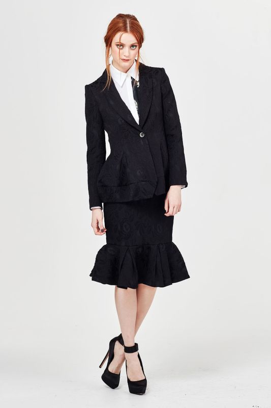 BLACK ROSE 'LOVE BUSTLE' JACKET
								, 			BLACK ROSE 'FIXED ASSETS' SKIRT