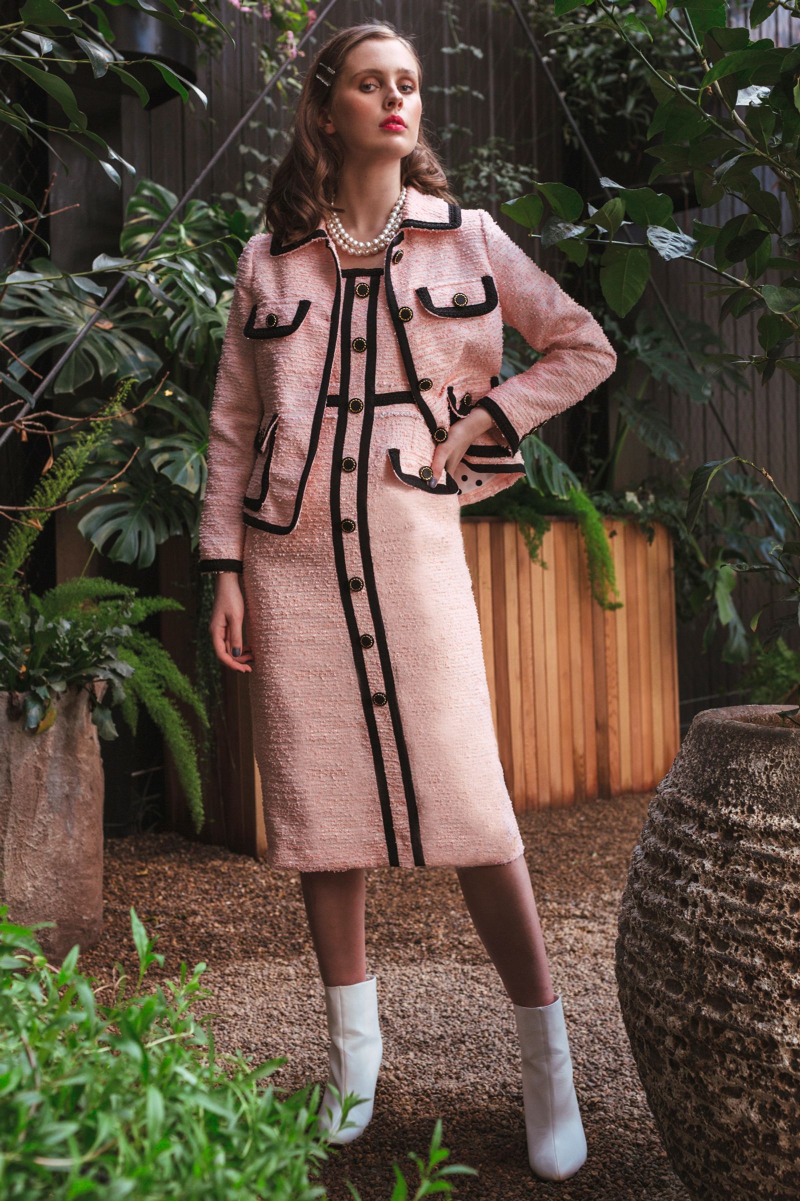 JUST LIKE JACKIE JACKET
								, 			FIT FOR A LADY DRESS