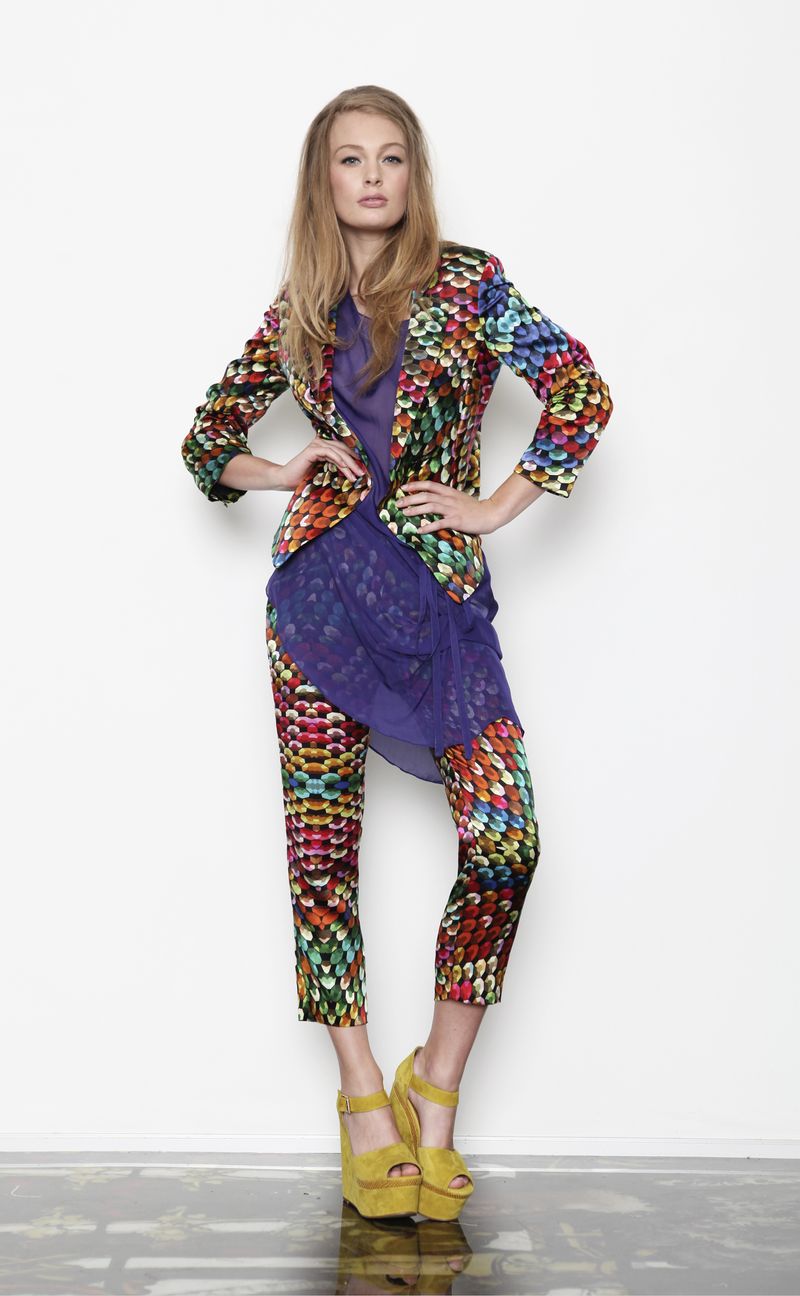 Geo Thermal 'Test Pattern' jacket
								, 			Florida 'Hitch Hike-Her' dress
								, 			Geo Thermal 'Walk Of Art' pant