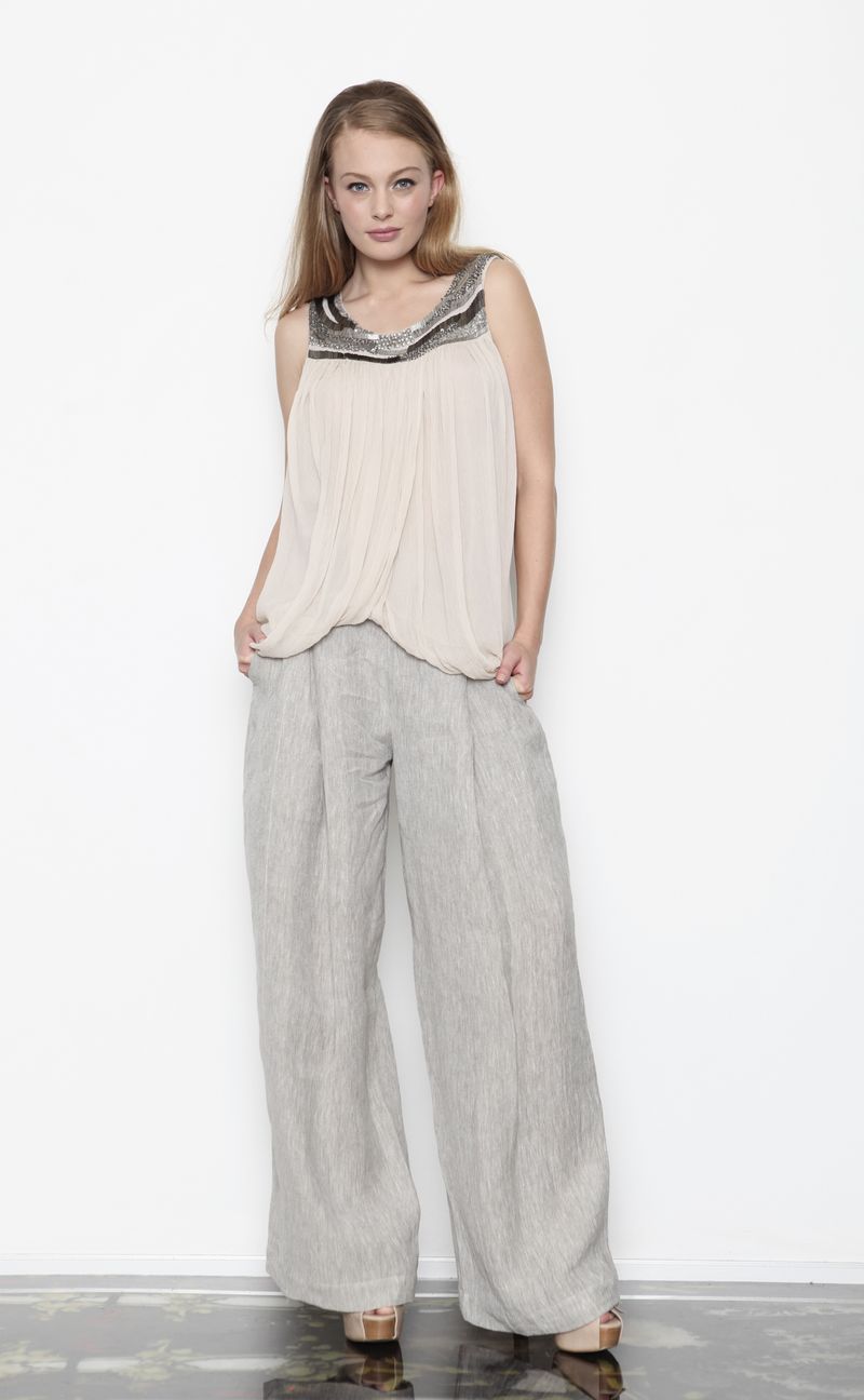 Fondant 'Naked Truth' top
								, 			Sugar Sack 'Vanity Flare' pant