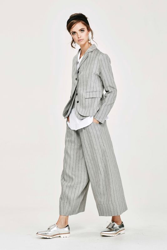 'Double And Strife' Jacket
								, 			'Stripe Down' Pant