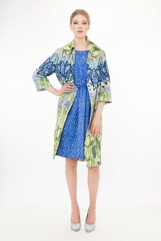 Covent Garden 'Curtain Call' coat
								, 			Brilliance 'Electric Wonderland' dress