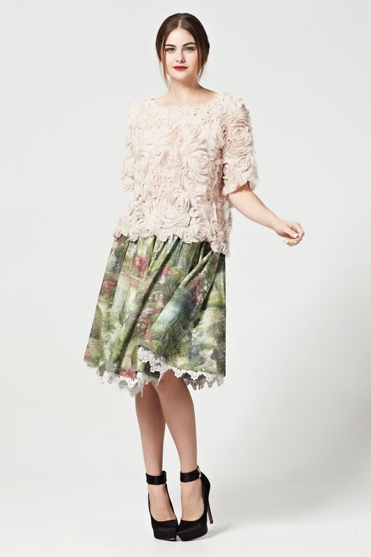 VERTIGO 'PETAL STEEL GUITAR' TOP
								, 			GARDEN PATH 'JUTE BOX' SKIRT