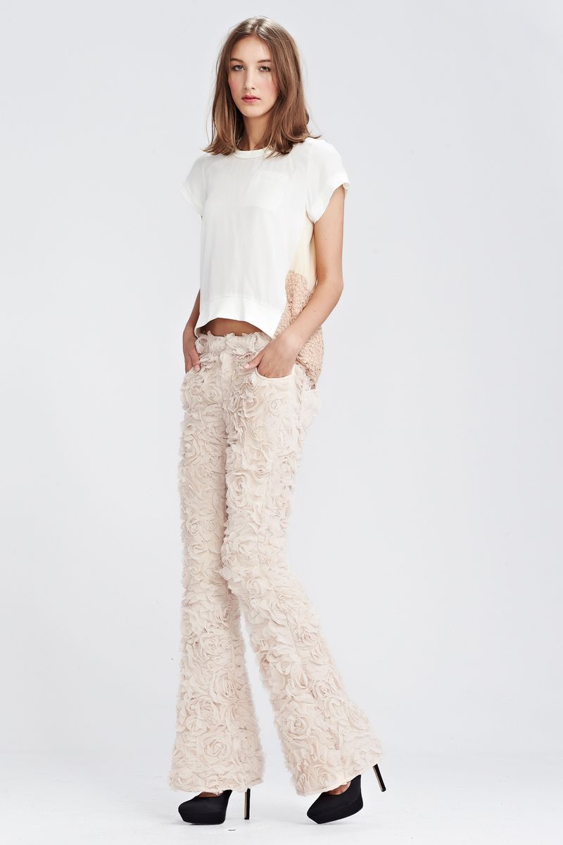 CONDENSED SILK 'DON'T TOP BELIEVING' TOP
								, 			VERTIGO 'JEEPER'S CREEPERS' PANT