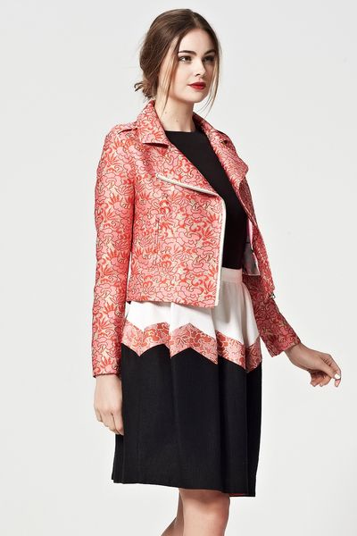 SHANGRI-LA 'SAVAGE GARDEN' JACKET
								, 			OVERS AND UNDERS 'LOVE ME OR WEAVE ME' SKIRT