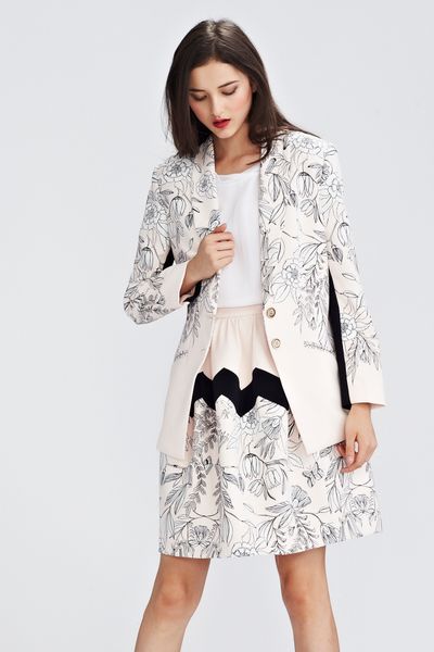 WILD BLOSSOM 'SINGLE WHITE EMAIL' JACKET
								, 			WILD BLOSSOM 'LOVE ME OR WEAVE ME' SKIRT