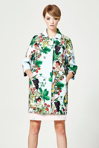 BERRY NICE 'BERRY THE HATCHET' COAT
								, 			PETIT FLEURS 'LOUIS PASTEL' DRESS