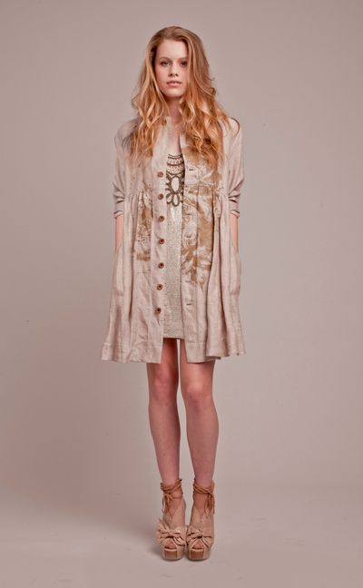 Sugar Sack 'Prints Charming' coat
								, 			Midas Touch 'All That Glitters' dress
