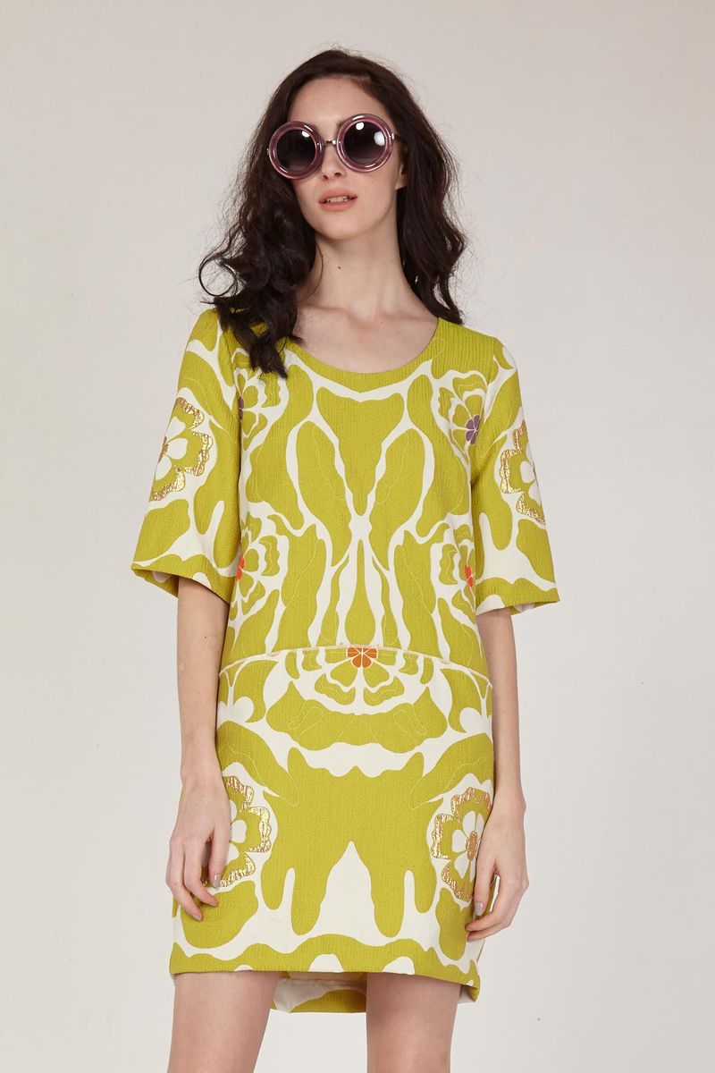 GILT FREE 'CHARTREUSE OR DARE' DRESS