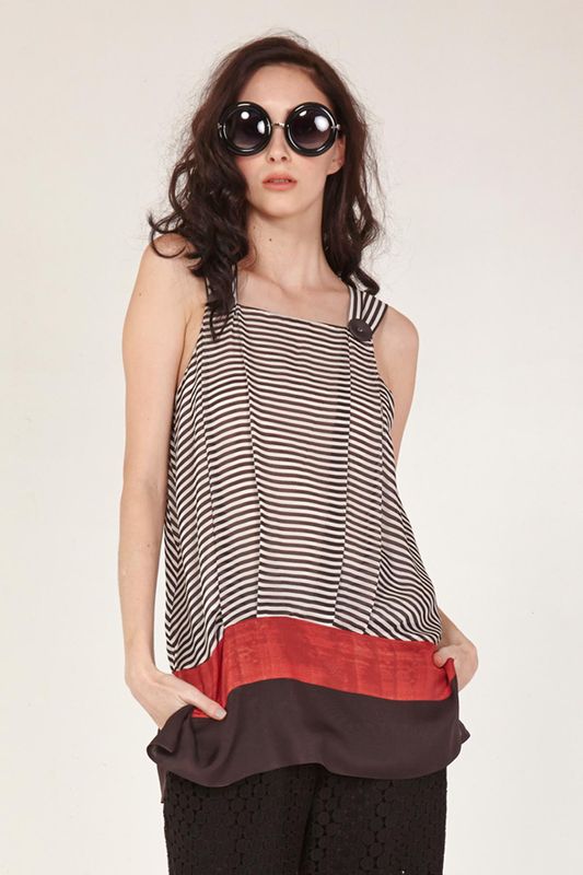 VILLA BORGHESE 'WARREN PLEATS' TOP