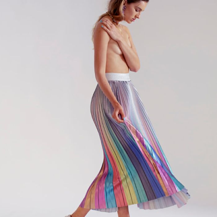 Man Repeller - 'Tis The Season For Getting Dressed Up and Staying In — Dec 2018, Trelise Cooper — Pleats Please Skirt